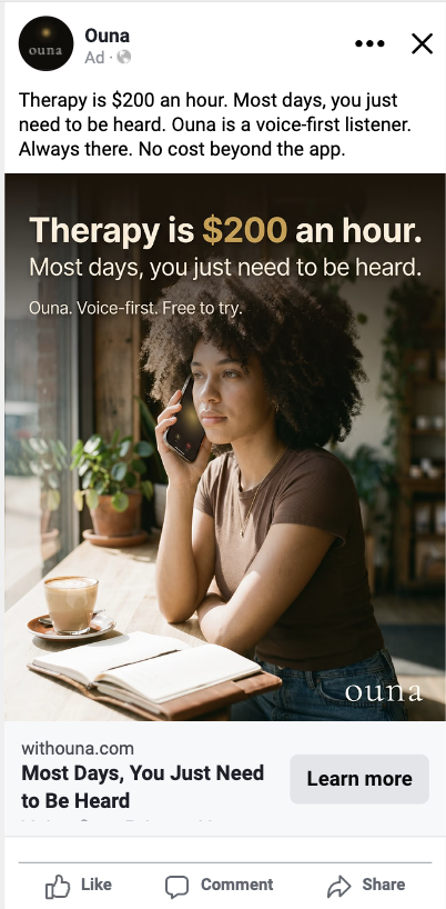Therapy is $200 an hour. Most days, you just need to be heard.