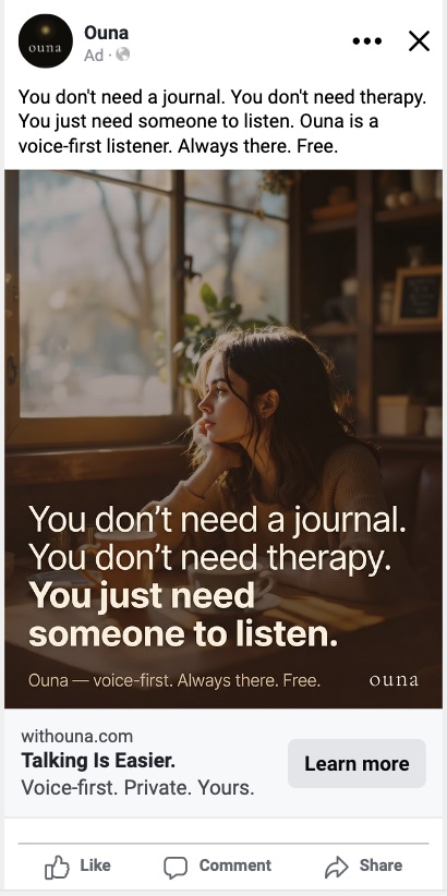 You don't need a journal. You don't need therapy. You just need someone to listen.